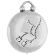 Round reversible charm 17 mm Virgo zodiac sign - 304 stainless steel x1