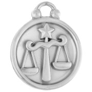 Round reversible charm 17 mm Libra zodiac sign - 304 stainless steel x1|raw }}
