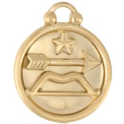 Round reversible charm 17 mm zodiac sign Sagittarius - Stainless steel 304 Gilded|raw }}