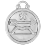 Round reversible charm 17 mm Sagittarius zodiac sign - 304 stainless steel x1
