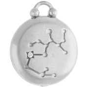 Round reversible charm 17 mm Sagittarius zodiac sign - 304 stainless steel x1