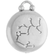 Round reversible charm 17 mm Sagittarius zodiac sign - 304 stainless steel x1