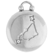Round reversible charm 17 mm zodiac sign Capricorn - 304 stainless steel x1