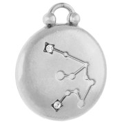 Round reversible charm 17 mm Aquarius zodiac sign - 304 stainless steel x1