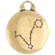 Round reversible charm 17 mm zodiac sign Pisces - Stainless steel 304 Gilded x1