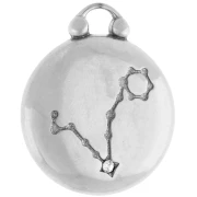 Round reversible charm 17 mm zodiac sign Pisces - 304 stainless steel x1