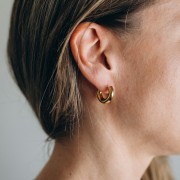 20 mm round hoop - 5 mm wire - 304 Gold stainless steel x2