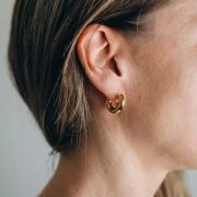 20 mm round hoop - 5 mm wire - 304 Gold stainless steel x2