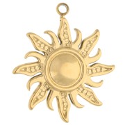 19.5 mm sun pendant - 304 stainless steel, gold-plated x1|raw }}