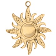 19.5 mm sun pendant - 304 stainless steel, gold-plated x1