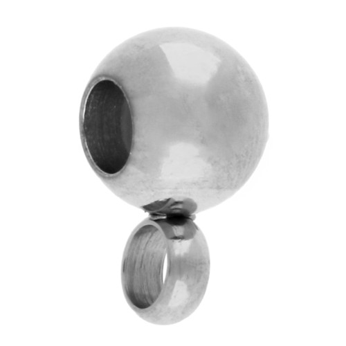 5 mm charm clasp stopper beads with a 1.6 mm hole - 304 stainless steel x5