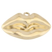 Pendant mouth 13x25 mm - Stainless steel 304 Gold x1
