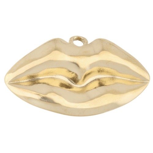 Pendant mouth 13x25 mm - Stainless steel 304 Gold x1