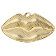 Pendant mouth 13x25 mm - Stainless steel 304 Gold x1