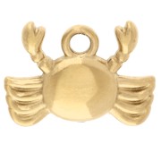 Crab charm 9x12 mm with rhinestones - 304 Gold stainless steel - Crystal x1