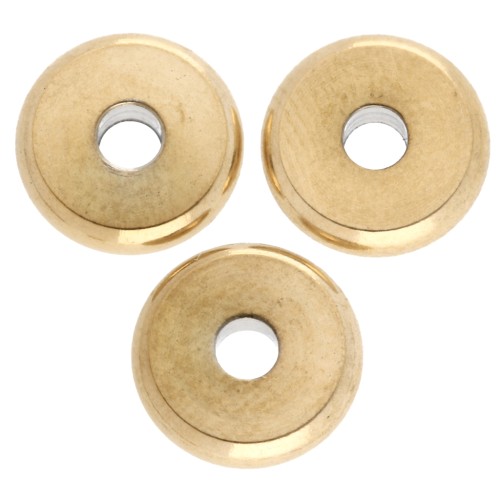 Heishi washer beads - flat disc 8x2 mm - 304L Gold stainless steel x10