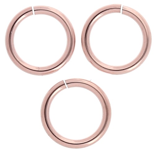 Gift - Open rings 8x1 mm - Rose Gold filled (laminated gold) x5