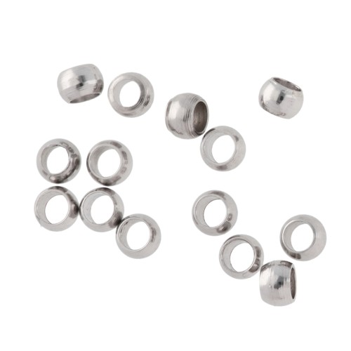 Round crushable beads 2 mm - 316 stainless steel x100