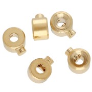 3x2 mm Crimp beads - 2-in-1 - Fine gold plated x20