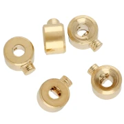3x2 mm Crimp beads - 2-in-1 - Fine gold plated x20