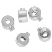 3x2 mm Crimp beads - 2-in-1 - Antique fine silver plated x20
