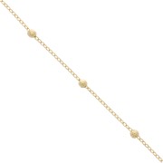 Steel Chain decorated with little round balls 1,7 et 3,5mm - gold x1m