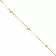Steel Chain decorated with little round balls 1,7 et 3,5mm - gold x1m