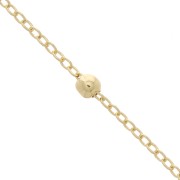 Steel Chain decorated with little round balls 1,7 et 3,5mm - gold x1m