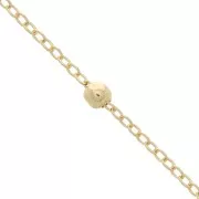 Steel Chain decorated with little round balls 1,7 et 3,5mm - gold x1m