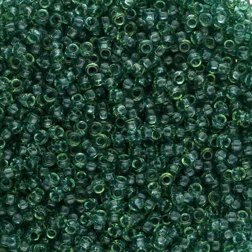 Seed beads Miyuki 15/0 1408 - Dyed Transparent Faye Green x8g