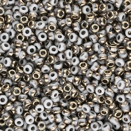 Miyuki 11/0 Seed Beads 55124 - Opaque White Amber x8g