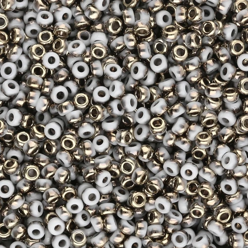 Miyuki 11/0 Seed Beads 55124 - Opaque White Amber x8g