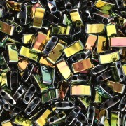 Miyuki Half Tila Beads 5x2.3x1.9 mm HTL-55109 - Black Vitrail Full x10g
