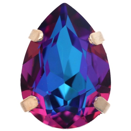 Aurora A4320 Setting Crystal, 14x10 mm - Gold - Crystal Violet Blue x1