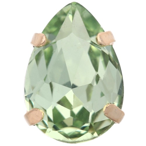 Aurora A4320 Setting Crystal, 14x10 mm - Gold-Plated - Chrysolite x1