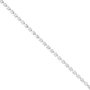 Brass strass chain with cut crystal 3.20 mm - Silver plated - Crystal x50cm