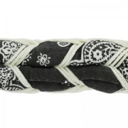 Braided ethnic Cord 20 mm Black x1m