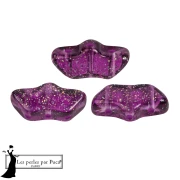 Delos® glass beads by Puca® 6x11 mm - Transparent Constellation Amethyst x10g