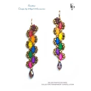 Delos® glass beads by Puca® 6x11 mm - Transparent Constellation Amethyst x10g