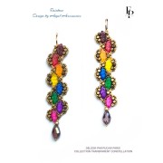 Delos® glass beads by Puca® 6x11 mm - Transparent Constellation Green x10g