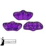 Delos® glass beads by Puca® 6x11 mm - Transparent Constellation Violet x10g