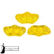Delos® glass beads by Puca® 6x11 mm - Transparent Constellation Yellow x10g