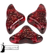 Helios® glass beads by Puca® 6x10 mm - Transparent Constellation Garnet x10g