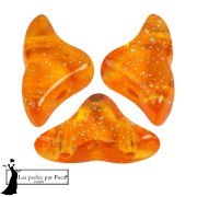 Helios® glass beads by Puca® 6x10 mm - Transparent Constellation Orange x10g