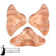 Helios® glass beads by Puca® 6x10 mm - Transparent Constellation Pink x10g