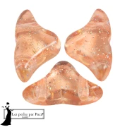 Helios® glass beads by Puca® 6x10 mm - Transparent Constellation Pink x10g