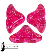 Helios® glass beads by Puca® 6x10mm - Tr Constellation Rose Fuchsia x10g