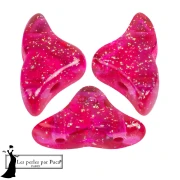 Helios® glass beads by Puca® 6x10mm - Tr Constellation Rose Fuchsia x10g