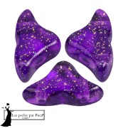 Helios® glass beads by Puca® 6x10 mm - Transparent Constellation Violet x10g