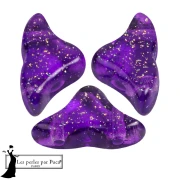 Helios® glass beads by Puca® 6x10 mm - Transparent Constellation Violet x10g
